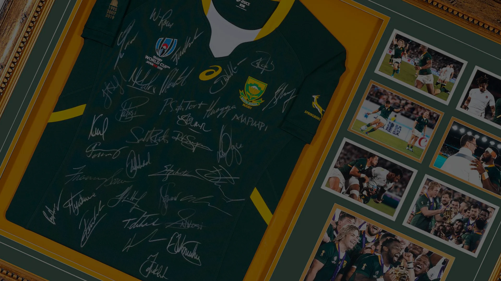 Signed Springbok Rugby Jersey Display
