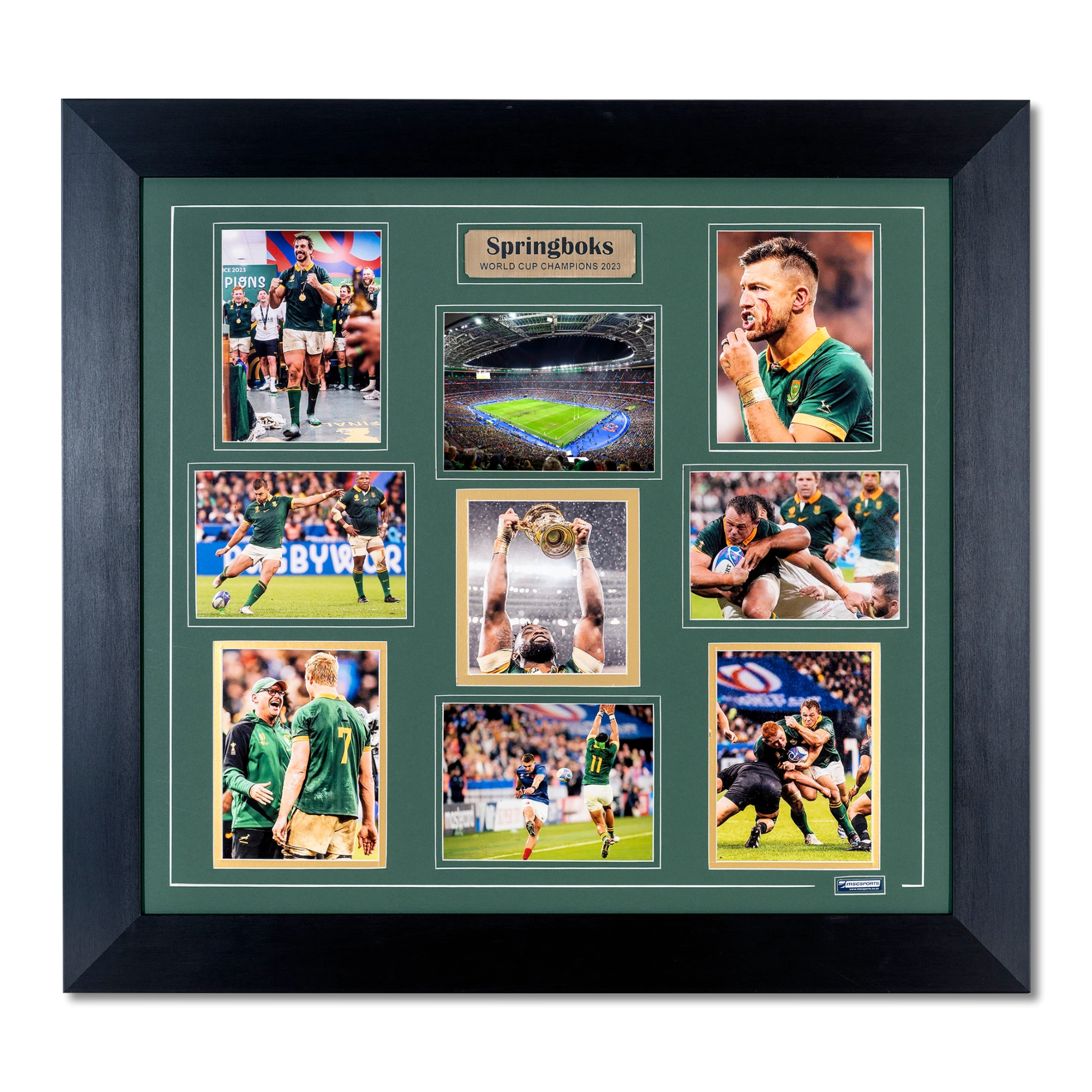 Framed Springboks Rugby World Cup 2023 podium celebration photo