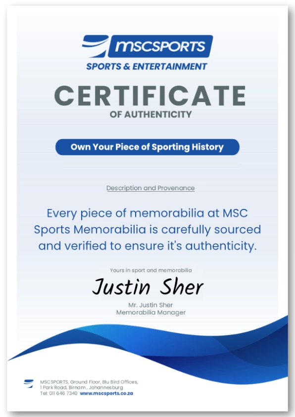 Every piece comes with a certificate of authenticity.