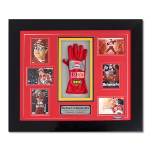 Framed Michael Schumacher signed Ferrari Formula One glove