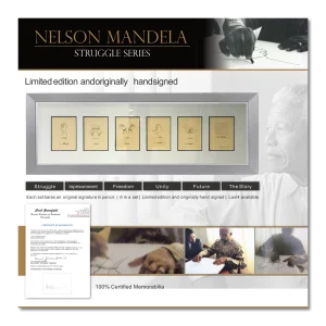 Nelson Mandela Struggle Series lithographs with signed artwork