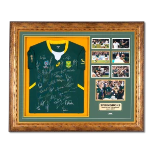 Framed Springboks signed Rugby World Cup 2019 jersey